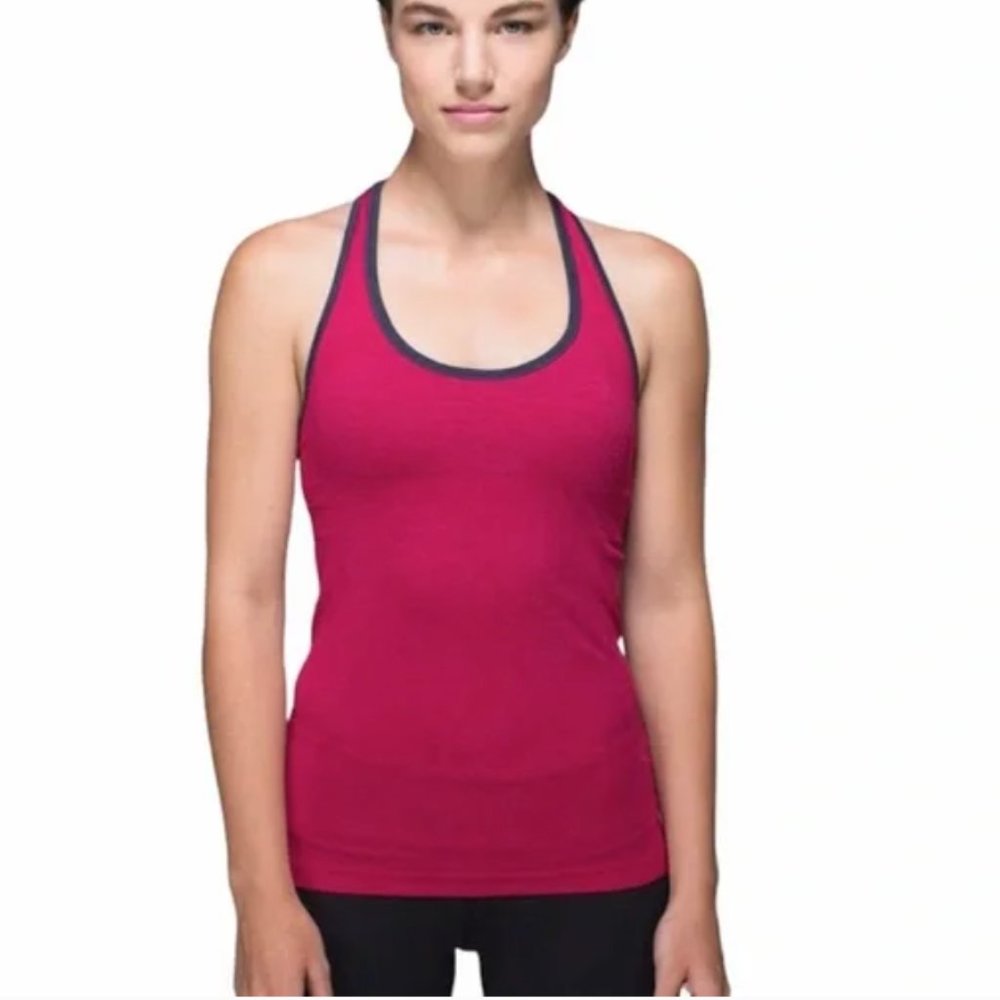 Lululemon Ebb & Flow Racerback Seamless Tank Top Heather Berry Pink